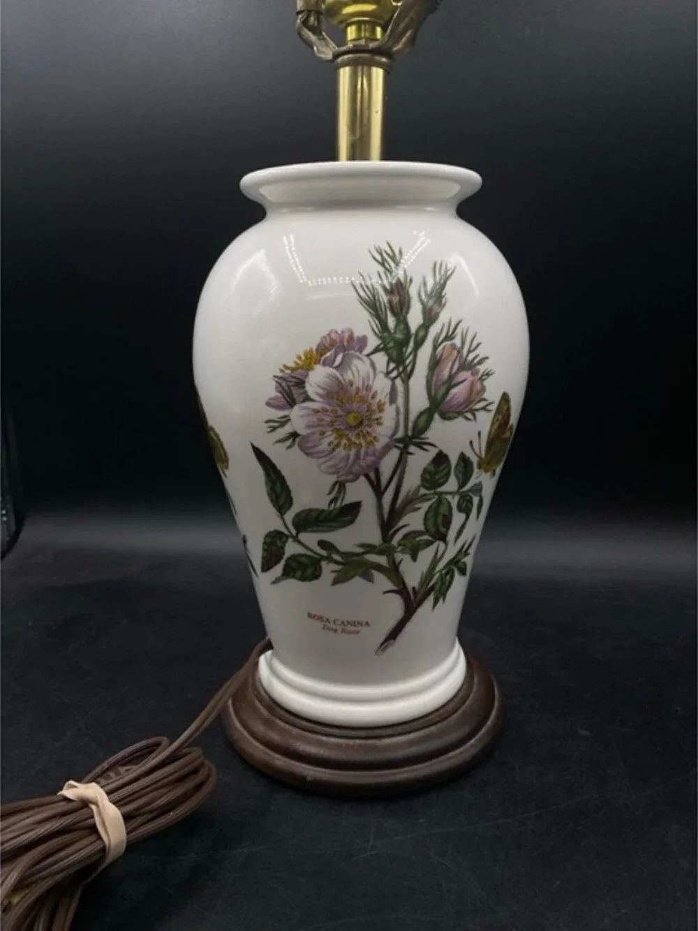 Portmeirion Botanic Garden Lamp Base Cage Rosa Canina Dog Rose Butterfly Flowers